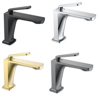 Robinet de lavabo mural en laiton doré moderne pour eau froide, mitigeur de salle de bain en cuivre pour usage commercial, couleur or