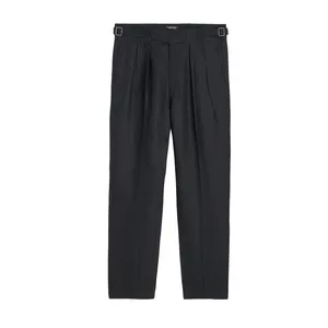 Custom Wholesale Formal Classic Solid Color Comfortable High-End Men's Chino Linen Gurkha Pants