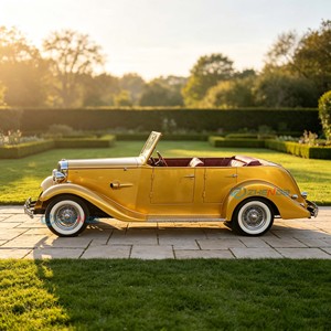 Voiture de tourisme électrique rétro jaune de luxe de haute qualité, taille personnalisable, en matériaux composites pour - Product Image 1