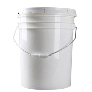 white food grade plastic 5 gallon pickle bucket with lid