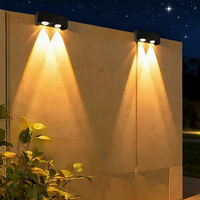 Applique murale solaire LED RGB moderne d'extérieur IP65 étanche avec capteur de lumière et blanc chaud à intensité variable