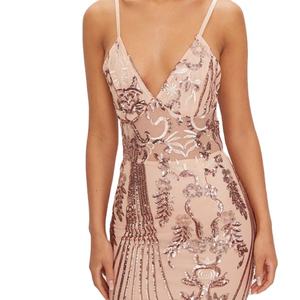 Personnaliser la robe sexy à paillettes pour femmes robe de club à bretelles et panneau transparent robe moulante pour femmes - Product Image 6