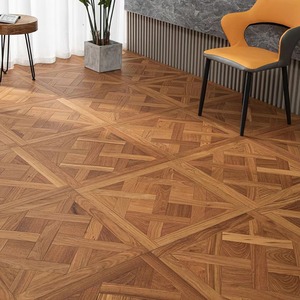 Parquet en noyer d'art rétro européen, 15 mm, revêtement de sol en bois d'ingénierie de luxe, sol moderne et lisse pour hôtel, salon intérieur - Product Image 6