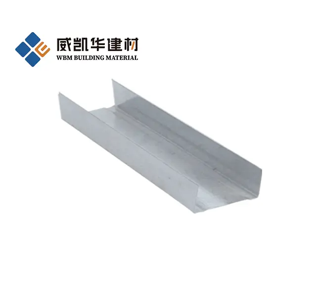 Accessoires de plaques de plâtre support de profil de cloisons sèches en acier galvanisé goujon métallique/piste/Omega/C/U canal de fourrure quille en acier léger