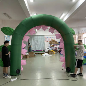 Arco de flores rosa inflable con luz Led personalizada, arco de flores de lirio, arco de boda inflable - Product Image 4