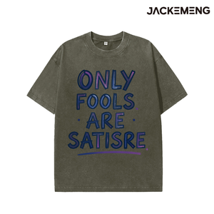 Camiseta Oversize de Algodón Lavado con Estampado Artístico 'Only Fools', Estilo Retro Urbano, Casual, Venta al por Mayor desde Almacén en EE. UU. - Product Image 6