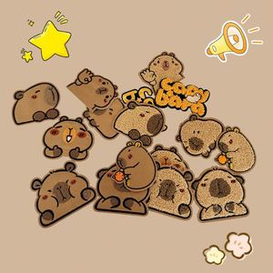 New Stock Self Sticker Cute Embroidered Chenille Capybara Patch for T-shirt Hoodies Hat Decoration - Product Image 4