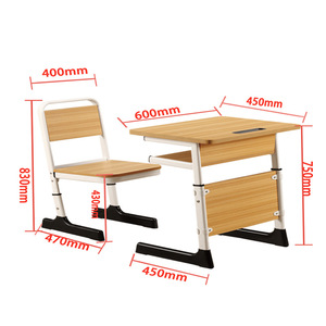 National Industry Adjustable School <b>Desk</b> And Chair <b>Set</b> KD03 For Students With Wooden Top And Metal Frame - Product Image 3