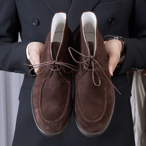 รองเท้าหนังแท้สไตล์อังกฤษแบบผูกเชือกสำหรับผู้ชาย ป้องกันการลื่น ระบายอากาศได้ดี น้ำหนักเบา เหมาะสำหรับใส่ทำงานในออฟฟิศ - Product Image 4
