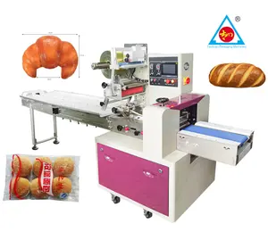 Máquina de embalagem horizontal automática de biscoitos, bolos, pães, doces, chocolate, barra de fluxo, travesseiro de embalagem, máquina de embalagem de alimentos