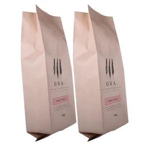 Sacos de embalagem com reforço lateral de grãos de café com vedação forte NY/AL/CPP fosco personalizado de 1Kg 100 Microns sem válvula