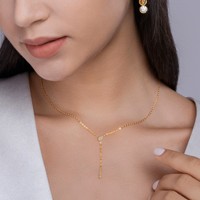 Collier personnalisé en forme de Y avec pendentif en forme de larme, bijoux fins, or 18 carats/argent sterling 925, diamants de laboratoire pour femmes