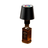 Portable LED bouteille de vin Table lumière 3 couleurs gradation Design moderne pour chambre Bar Restaurant maison fer rotin à piles