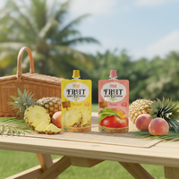 Pochette à bec verseur de 200 ml sur mesure en PET/VMPET/LDPE de qualité alimentaire avec bouchon supérieur et impression par gravure pour boissons