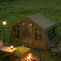 Tente de désert gonflable toutes saisons, extérieur enduit Oxford, coupe-vent, anti-UV, ouverture automatique rapide, kaki, Moyen-Orient