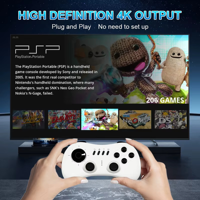 Y1 Retro Joystick 64GB 128G 40000+ Games 4K HD Output Handheld Video Game 20+ Emulators Arcade Compatible Wireless BT