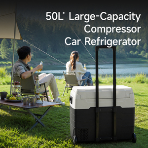 Refrigerador Portátil Compacto para Auto de 12V 24V AC100-240V 50L con Puerta de Plástico, Congelador con Compresor -20°C ℃   Temperatura para Acampar al Aire Libre en Autocaravanas - Product Image 1