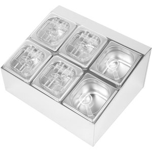 Contenedor de Alimentos de Acero Inoxidable para Buffet, 6 Compartimentos, Soporte para Bandeja GN, Superficie Pulida Espejo, para Servicio de Restaurante - Product Image 5
