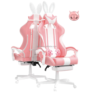 Buen precio, venta al por mayor, sillas para juegos, Linda silla rosa con respaldo alto para videojuegos, cómodas sillas de juegos de estilo de carreras, Silla Gamer para adultos - Product Image 1