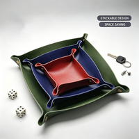 Plateau de jeu pliable en PU multicolore pour dés, pièces de monnaie et clés – Organisateur de bureau pour accessoires de jeu de table