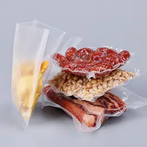 لفافة مفرغة شفافة من النايلون منقوشة من جهة واحدة من الدرجة الغذائية للفطائر المجمدة، حقيبة مفرغة مفرغة من الهواء للحرارة