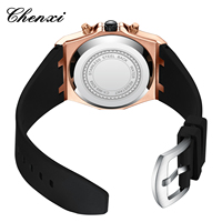 CHENXI Nouvelle montre pour homme 968, chronographe multifonction, montres de luxe en or rose, quartz, étanches, lumineuses, date, bracelet