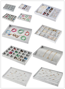 Boîtes de rangement pour bagues avec couvercle en verre transparent noir, 100 emplacements - Product Image 6