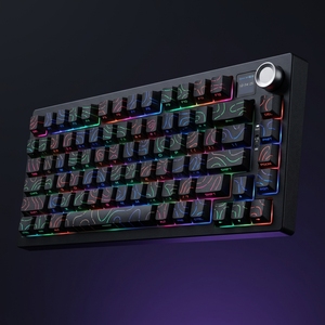 Clavier de jeu mécanique personnalisé 75% RGB Tri-mode Hotswap Gasket avec écran, 82 touches, clavier de jeu mécanique OEM avec bouton - Product Image 1