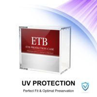 Boîte de présentation en acrylique avec couvercle magnétique empilable - Version haute transparence avec protection UV - Boîte de collection de cartes