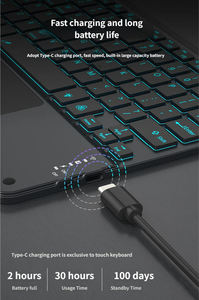 <b>10</b> <b>Inch</b> Wireless Keyboard Touchpad Backlight Slim Wireless Computer Keyboard Slim Rgb Wireless Gaming Keyboard - Product Image 4