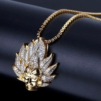 Collier pendentif en alliage métallique Goku Super DBZ Anime de haute qualité, 4 designs, style punk hip-hop, artisanat