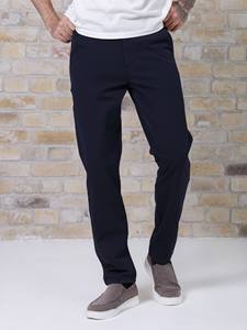 Men Dark Blue Straight Chino Pants Casual Lifestyle Trousers <b>Elastic</b> <b>Waist</b> Comfortable Fit for Cold Season - Product Image 3