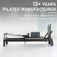 Reformer de Pilates en alliage d'aluminium avec boîte, à structure robuste, supports coulissants silencieux, personnalisation couleur et logo