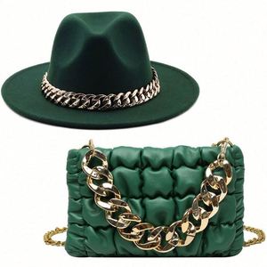 Hot Selling Custom Logo Women Luxury Hat and <b>Purse</b> Sets Fedora Hat - Product Image 6