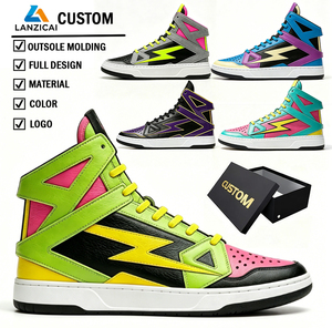 Zapatillas de Skate de Cuero Estilo Baloncesto Personalizadas, Zapatillas Deportivas de Diseño Personalizado con Punta Redonda y Logotipo de Fabricación - Product Image 1
