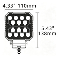Luz de Trabajo LED de Doble Color de 1400LM, Popular para Remolques y Camionetas de Servicio, Resistente al Agua IP69K, 9-36V, Lámpara de Conducción LED de Aluminio Duradero