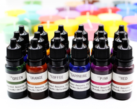 24 Couleurs 10ml Pigment Liquide Écologique Non Toxique Soluble dans l'Huile pour Bougies, Peinture sur Sable et Aromathérapie DIY