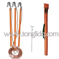 11kV 22kV 33kV Portable HV. Kit de mise à la terre avec piquets et pince de mise à la terre, câble en cuivre