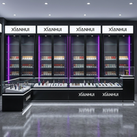 Conception d'intérieur moderne sur mesure pour boutique de tabac, présentoirs, accessoires, mobilier pour boutique de tabac