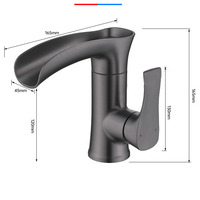Robinet de salle de bain d'hôtel de luxe moderne robinet de lavabo mitigeur en laiton gris pour lavabo