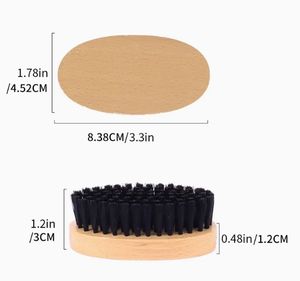 Brosse à cheveux moyenne dure pour hommes manche en bois de hêtre Nylon véganisme ondulé brosse à cheveux pour cheveux noirs brosses à barbe - Product Image 2