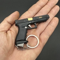 Gantungan Kunci Mini Gun 2026 BARU 1/3 92F Coklat/Oranye Cetak Gravure Logam Paduan Mainan Pistol Cocok untuk Hadiah Bisnis