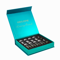 Boîtes rigides en carton personnalisées pour flacons cosmétiques de 2 ml/10 ml/20 ml, impression quadricolore, gaufrage, fermeture magnétique pour 10 flacons
