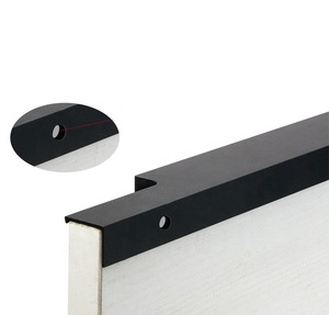 Ceeinart moderno Simple lujo F estilo borde-Sellado negro oro aleación de aluminio manija armario puerta para tocador dormitorio - Product Image 5