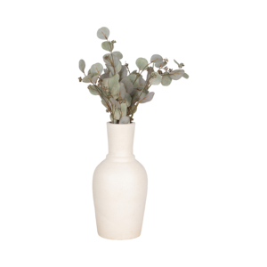 Vaso in ceramica moderno per l'arredamento del soggiorno, elemento decorativo scultoreo, finitura bianca opaca - Product Image 2