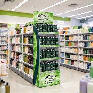 Étagère de présentation sur pied avec panneau perforé, présentoir autoportant pour produits capillaires et shampoings, pour salon de beauté, magasin de détail, merchandising - Product Image 3