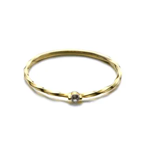 9K Solid Gold Twist Superfine Corrugated Customizable 14K Ring