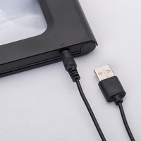 Loupe de lecture rectangulaire grand format A4 mains libres avec éclairage LED, loupe de bureau pliable pleine page avec lumière pour la lecture