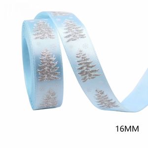 Snow Swan Deer Tree Winter Luxury Christmas Satin Ribbons Set 100% Poliéster Single Face Light Colors Impreso Tejido Satén - Product Image 4