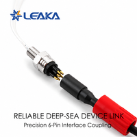 Connecteurs Micro compatibles SubConn MCIL6F+MCBH6M, mâle et femelle, pour câble traversant, étanches, plaqués or, en acier inoxydable, pour applications marines et ROV